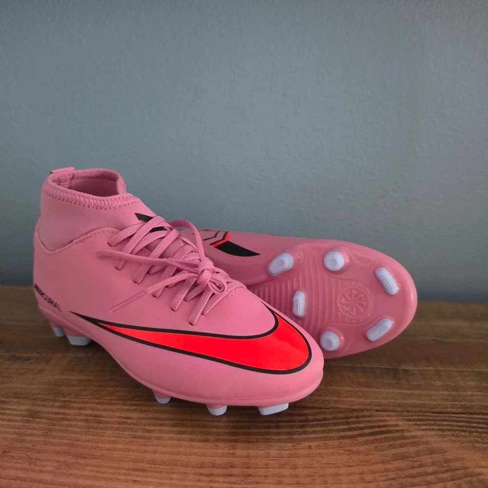 Nike Kids Soccer Cleats Jr Superfly 10 Club FG/MG  Pink Magic Flamingo 1Y